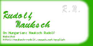 rudolf mauksch business card